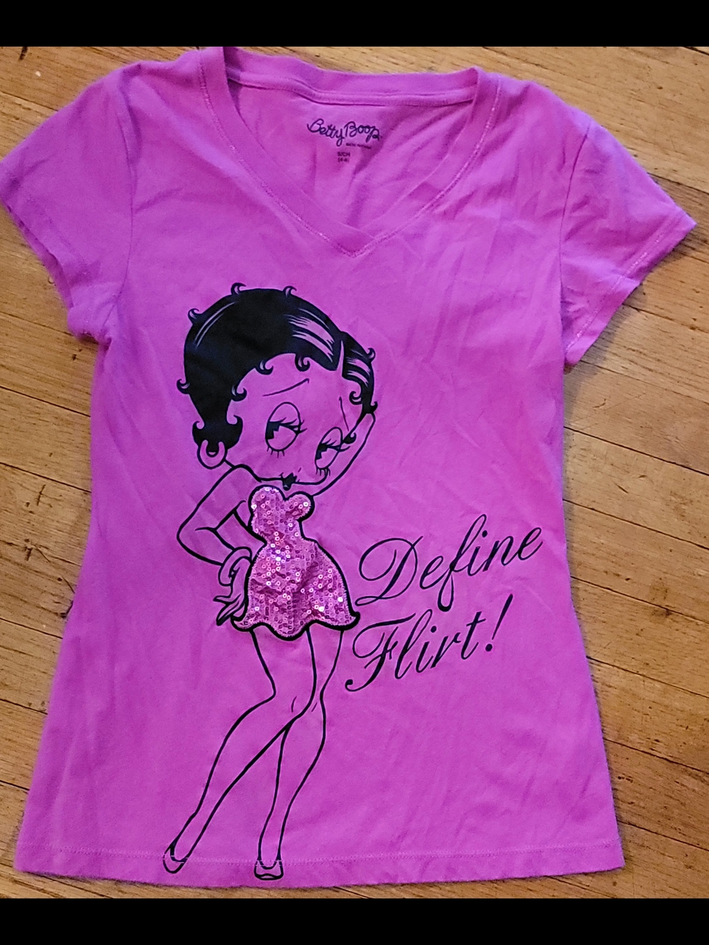 Betty Boop Pink Sequin Graphic Tee